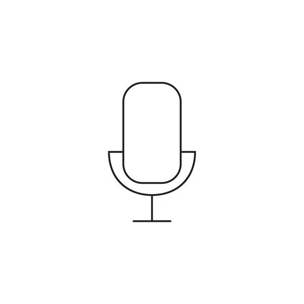 Microphone line icon, outline vector logo illustration, linear p — Stock Vector