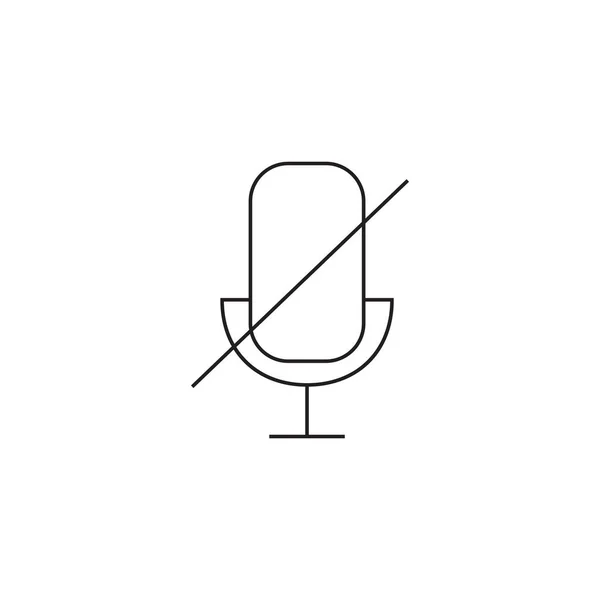 Mikrofon oder stummes Symbol nicht verwenden, Umrissvektorlogo illustrieren — Stockvektor