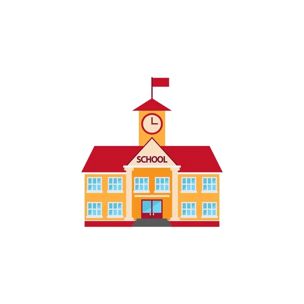 Vetor do ícone do edifício da escola, logotipo sólido, isol colorido do pictograma — Vetor de Stock