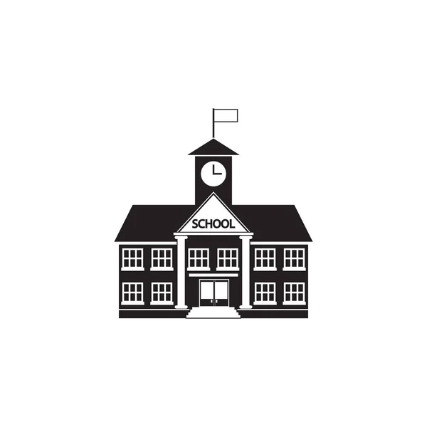 Scuola edificio icona vettore, logo solido, pittogramma isolato su w — Vettoriale Stock