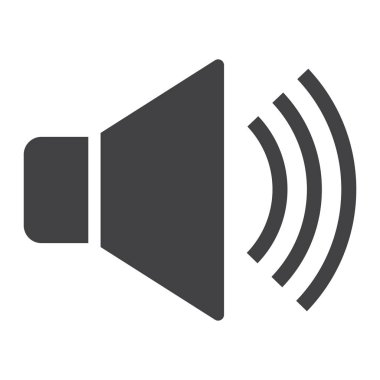 Ses glif simgesi, web ve mobil, ses işareti vektör grafikleri, beyaz bir arka planda eps 10 katı bir desen.