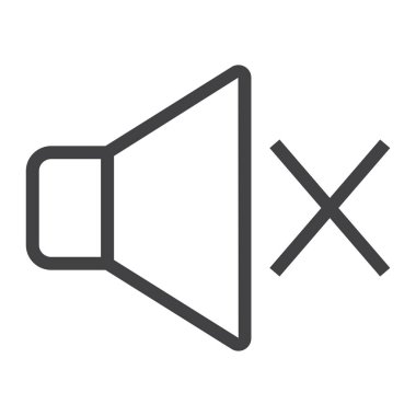 Ses çıkmasın satırı simgesi, web ve mobil, sessiz işareti vektör grafikleri, doğrusal model beyaz bir arka planda eps 10.