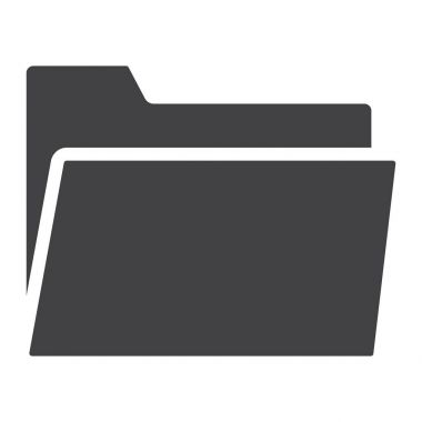 Klasör glif simgesi, web ve mobil, dosya işareti vektör grafikleri, beyaz bir arka planda eps 10 katı bir desen.