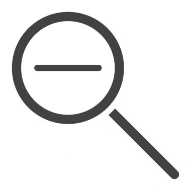 Glif simge zoom, web ve mobil işareti büyütme, vektör grafikleri, beyaz bir arka planda eps 10 katı bir desen.