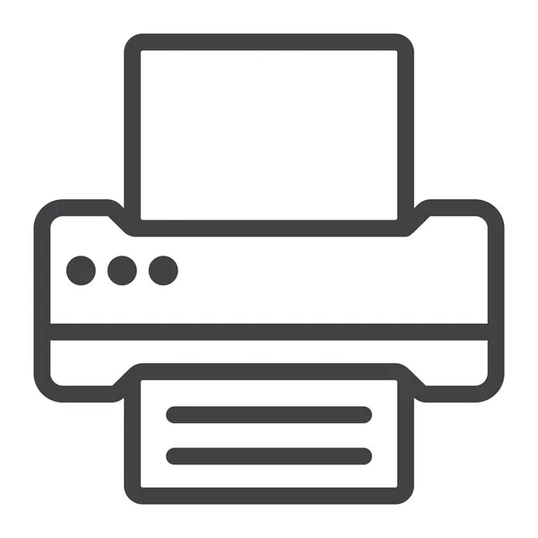 Icono de línea de impresora, web y móvil, gráficos vectoriales de señales de fax, un patrón lineal sobre un fondo blanco, eps 10 . — Vector de stock