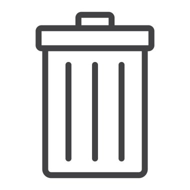 Depo gözü satırı simgesi, web ve mobil çöp kutusu, işareti vektör grafikleri, doğrusal model beyaz bir arka planda eps 10 Sil.