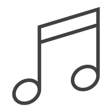 Müzik satırı simgesi, web ve mobil, Not işareti vektör grafikleri, doğrusal model beyaz bir arka planda eps 10.