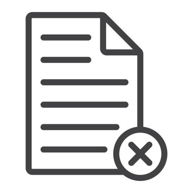 Belge satırı simgesi, web ve mobil Sil, Sil dosya işareti vektör grafikleri, doğrusal model beyaz bir arka planda eps 10.