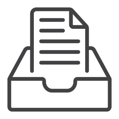 Gelen kutusu satırı simgesi, web ve mobil, mesaj işareti vektör grafikleri, doğrusal model beyaz bir arka planda eps 10.