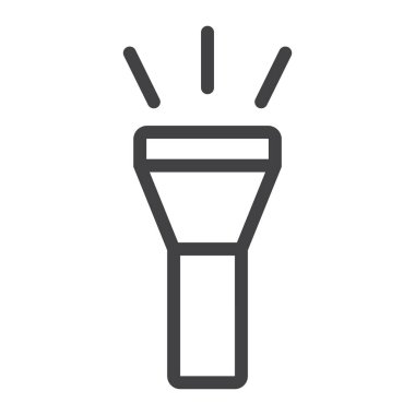 El feneri satırı simgesi, web ve mobil, meşale işareti vektör grafikleri, doğrusal model beyaz bir arka planda eps 10.