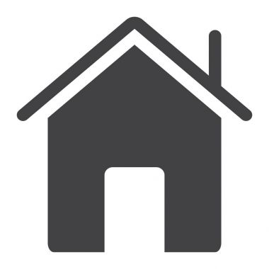 Ev glif simgesi, web ve mobil, ev işareti vektör grafikleri, beyaz bir arka planda eps 10 katı bir desen.