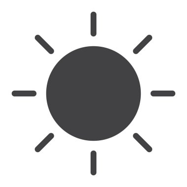 Parlaklık glif simgesi, web ve mobil, vektör grafikleri, beyaz bir arka planda eps 10 katı bir desen Paz Üye.