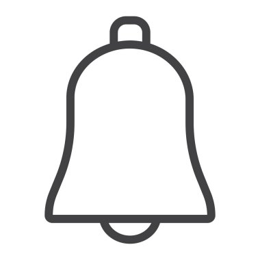 Bell satırı simgesi, web ve mobil, yüzük işareti vektör grafikleri, doğrusal model beyaz bir arka planda eps 10.