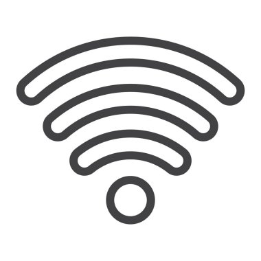 WiFi satırı simgesi, web ve mobil, internet işareti vektör grafikleri, doğrusal model beyaz bir arka planda eps 10.