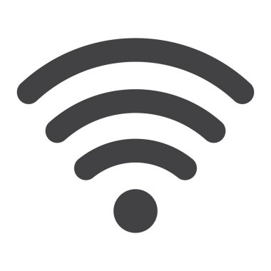 WiFi glif simgesi, web ve mobil, internet işareti vektör grafikleri, beyaz bir arka planda eps 10 katı bir desen.