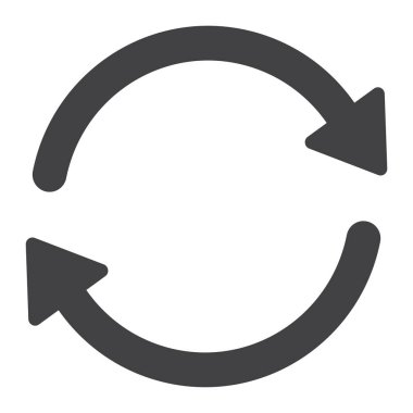 Sync glif simgesi, web ve mobil, işareti vektör grafikleri, beyaz bir arka planda eps 10 katı bir model yenileme.