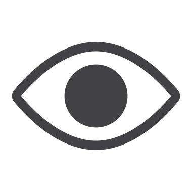 Göz glif simgesi, web ve mobil, objektif işareti vektör grafikleri, beyaz bir arka planda eps 10 katı bir desen.