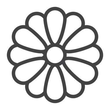 Çiçek satırı simgesi, web ve mobil, duvar kağıdı işareti vektör grafikleri, doğrusal model beyaz bir arka planda eps 10.