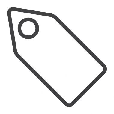 Etiket satırı simgesi, web ve mobil, fiyat işareti vektör grafikleri, doğrusal model beyaz bir arka planda eps 10.