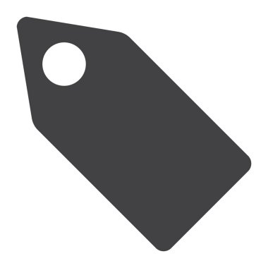 Etiketi glif simgesi, web ve mobil, fiyat işareti vektör grafikleri, beyaz bir arka planda eps 10 katı bir desen.