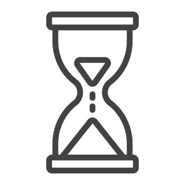 Kum saati satırı simgesi, web ve mobil, meşgul işareti vektör grafikleri, doğrusal model beyaz bir arka planda eps 10.