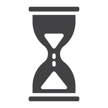 Kum saati glif simgesi, web ve mobil, meşgul işareti vektör grafikleri, beyaz bir arka planda eps 10 katı bir desen.