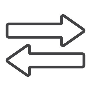 Simgesi, web ve mobil, işareti vektör grafikleri, doğrusal model beyaz bir arka planda eps 10 yukarı ve aşağı yön okları satır.