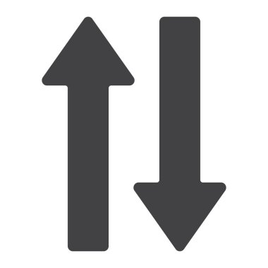 Yön okları glif simgesi, web ve mobil, işareti vektör grafik, bir katı model beyaz bir arka planda eps 10 yukarı ve aşağı.