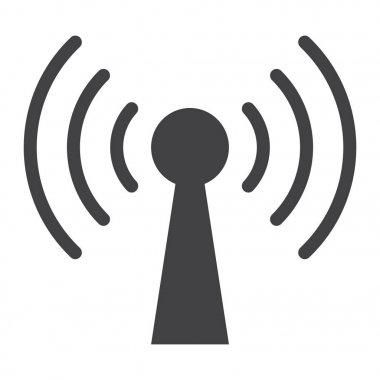 Podcast glif simgesi, web ve mobil, iletişim işareti vektör grafikleri, beyaz bir arka planda eps 10 katı bir desen.