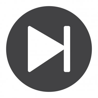 Sonraki düğme glif simgesi, web ve mobil, ses işareti vektör grafikleri, beyaz bir arka planda eps 10 katı bir desen.