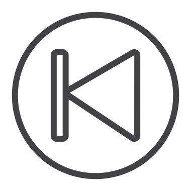 Önceki düğme satırı simgesi, web ve mobil, ses işareti vektör grafikleri, doğrusal model beyaz bir arka planda eps 10.