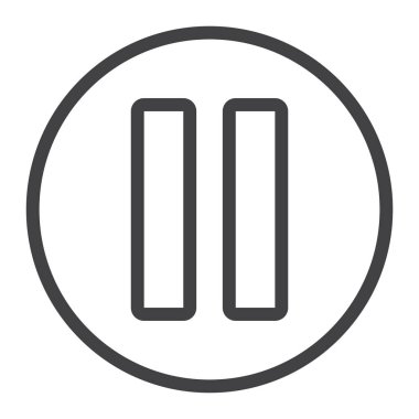 Duraklat satırı simgesi, web ve mobil, dur işareti vektör grafikleri, doğrusal model beyaz bir arka planda eps 10.