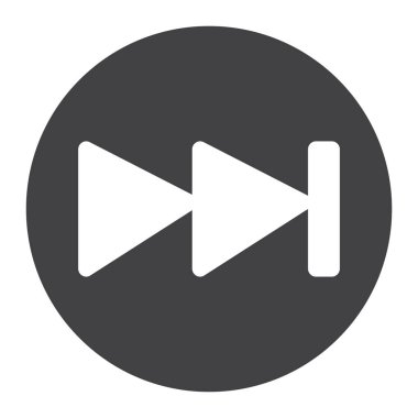 Glif simgesi, web ve mobil ileri sar, ses işareti vektör grafikleri, beyaz bir arka planda eps 10 katı bir desen.