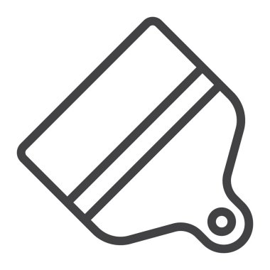 Boya fırça satırı simgesi, web ve mobil, vektör grafikleri, doğrusal model beyaz bir arka planda eps 10 Temalar imzalamak.