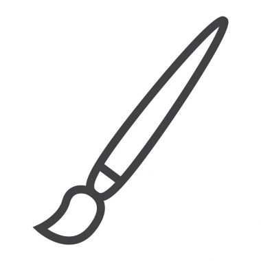 Boya fırça satırı simgesi, web ve mobil, vektör grafikleri, doğrusal model beyaz bir arka planda eps 10 Temalar imzalamak.