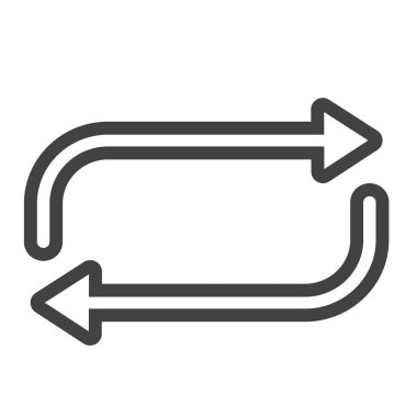 Tekrar satırı simgesi, web ve mobil, düğme işareti vektör grafikleri, doğrusal model beyaz bir arka planda eps 10.