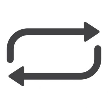 Tekrar glif simgesi, web ve mobil, düğme işareti vektör grafikleri, beyaz bir arka planda eps 10 katı bir desen.