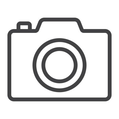 Kamera satırı simgesi, web ve mobil, fotoğraf işareti vektör grafikleri, doğrusal model beyaz bir arka planda eps 10.