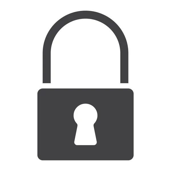 Lock-Glyph-Symbol, Web und Mobile, Sicherheitszeichen-Vektorgrafik, ein durchgehendes Muster auf weißem Hintergrund, Folge 10. — Stockvektor
