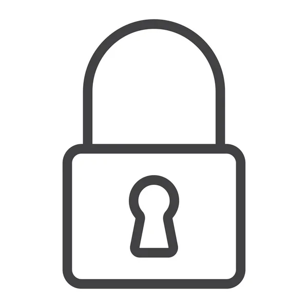 Lock Line Icon, Web und Mobile, Sicherheitszeichenvektorgrafik, ein lineares Muster auf weißem Hintergrund, Folge 10. — Stockvektor