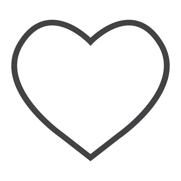 Icono de línea de corazón, web y móvil, gráficos vectoriales de signos de amor, un patrón lineal sobre un fondo blanco, eps 10 . — Vector de stock