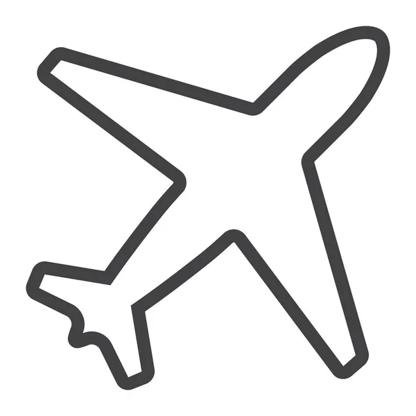 Піктограма лінії літака, веб та мобільний, знак режиму польоту Векторна графіка, лінійний візерунок на білому тлі, eps 10 . — стоковий вектор