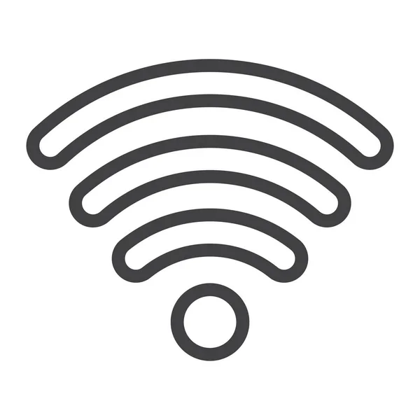 Ikon garis Wifi, web dan seluler, grafik vektor tanda internet, pola linear pada latar belakang putih, eps 10 . - Stok Vektor