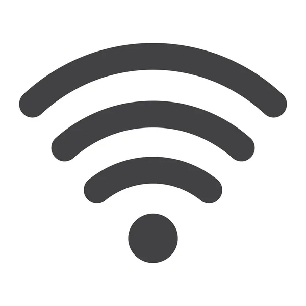 WiFi glif simgesi, web ve mobil, internet işareti vektör grafikleri, beyaz bir arka planda eps 10 katı bir desen. — Stok Vektör
