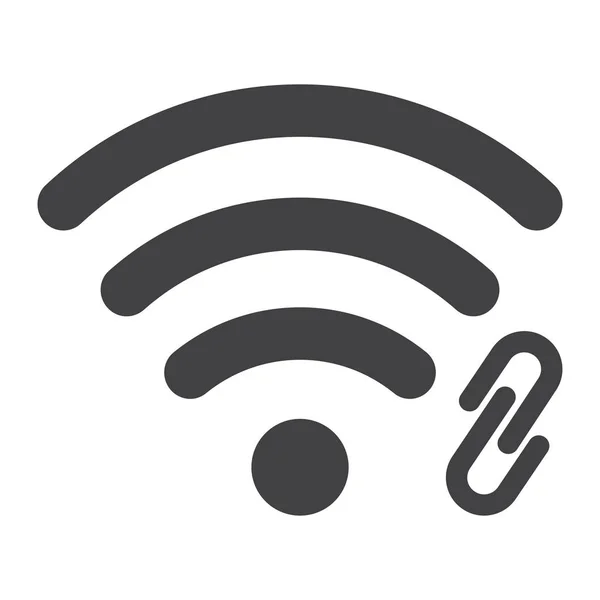 WiFi Hotspot glif simgesi, web ve mobil, internet işareti vektör grafikleri, beyaz bir arka planda eps 10 katı bir desen. — Stok Vektör