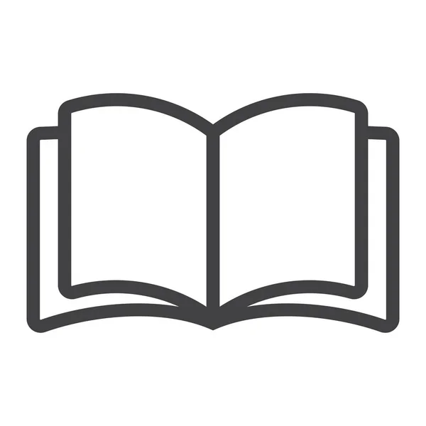 Açık kitap satırı simgesi, web ve mobil, okuma modu vektör grafikleri, doğrusal model beyaz bir arka planda eps 10 üye.