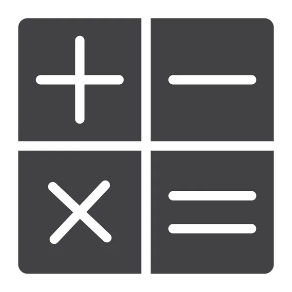 Калькулятор гліф значок, веб і мобільний, обчислює знак векторної графіки, твердий візерунок на білому тлі, eps 10 . — стоковий вектор