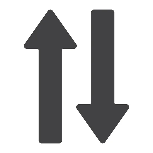 Směr šipky glyf ikona, webu a mobilu, nahoru a dolů znamení vektorové grafiky, solidní vzor na bílém podkladu, eps 10. — Stockový vektor