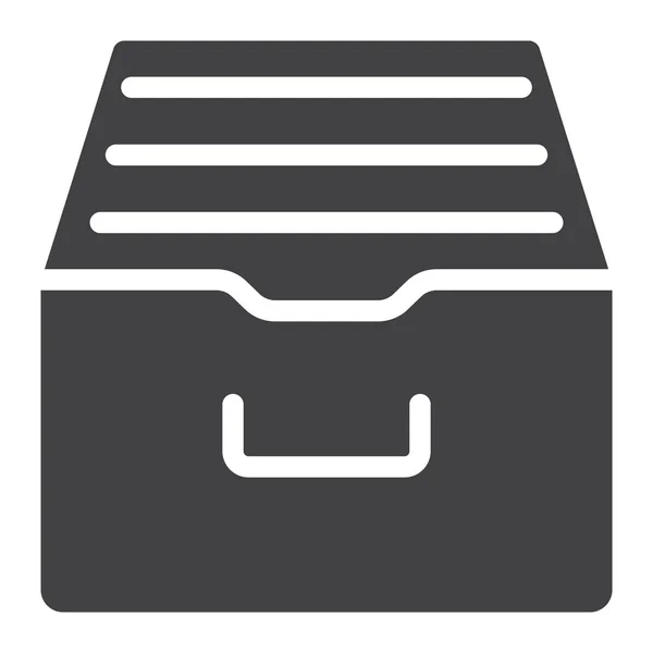 Archivspeicher-Glyphen-Symbol, Web und Handy, Datenbox-Zeichenvektorgrafik, ein durchgehendes Muster auf weißem Hintergrund, Folge 10. — Stockvektor