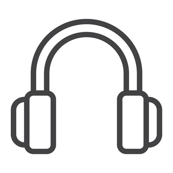 Auriculares icono de línea, web y móvil, escuchar gráficos vectoriales signo, un patrón lineal sobre un fondo blanco, eps 10 . — Vector de stock